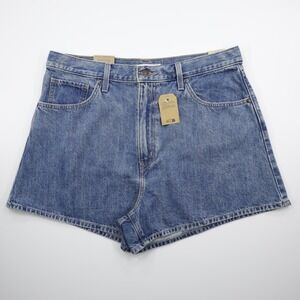 Levi's Women's Hight Waisted Relaxed Fit Mom Denim Shorts Blue Size 33